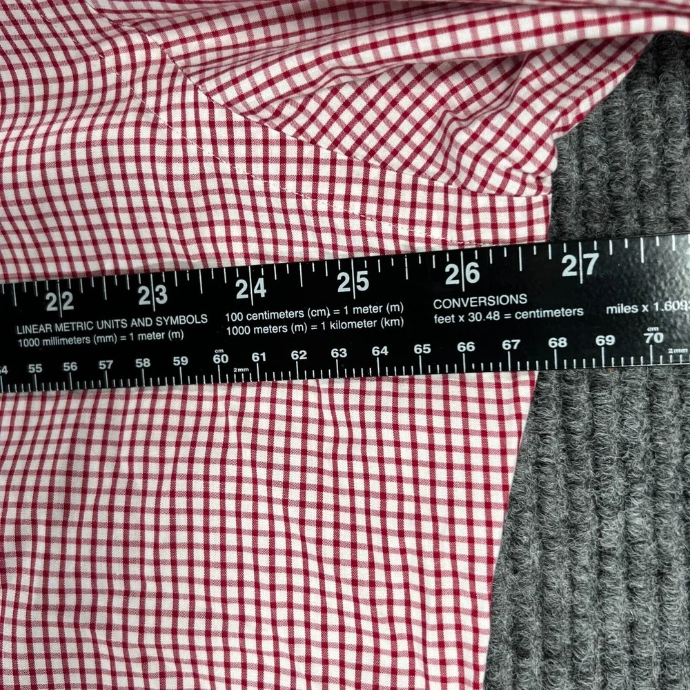 Polo Ralph Lauren Shirt Mens 17.5 Red Check Long Sleeve Button Up Curham Classic